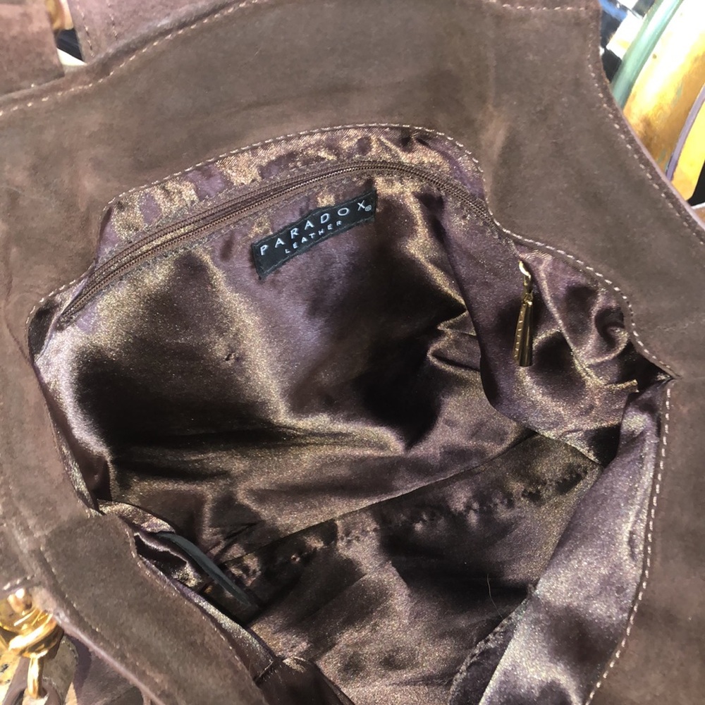 Parodox Brown Suede Bag with Gold Harware - Picture 4 of 4